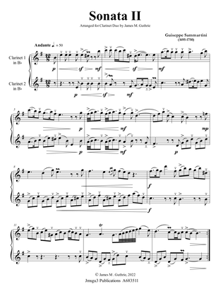 Sammartini: Sonata Op. 1 No. 2 for Clarinet Duo