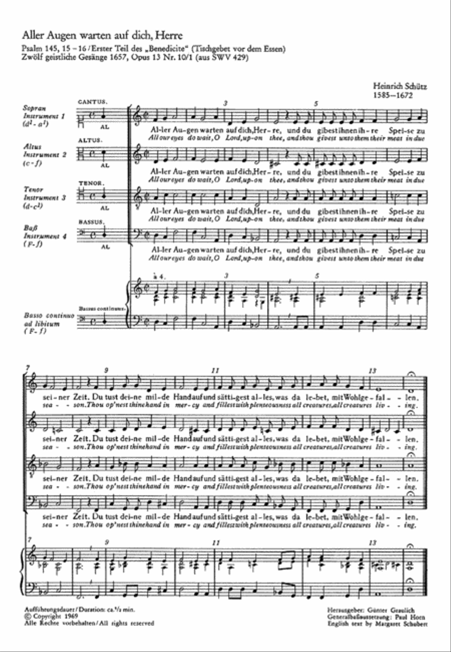 Das Benedicite vor dem Essen Score scores gallery preview page 1