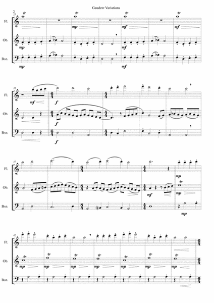 Gaudete Variations for wind trio (flute, oboe, bassoon) image number null