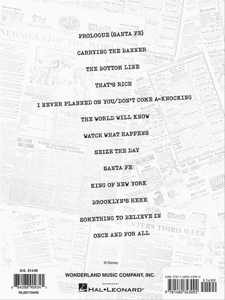 Newsies Easy Piano scores gallery preview page 2