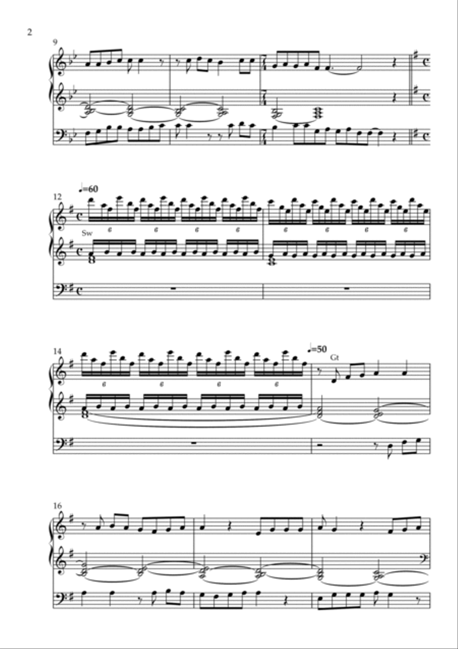 In Paradisum, Op. 168 (Organ Solo) by Vidas Pinkevicius Organ Solo scores gallery preview page 2