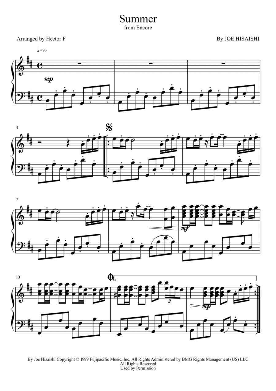 Summer Piano Solo scores gallery preview page 1