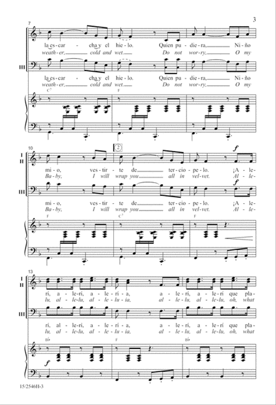 Spanish Allelu 3-Part scores gallery preview page 3