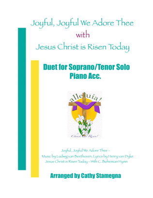 Book cover for Joyful, Joyful We Adore Thee (with "Jesus Christ is Risen Today") (Duet for Soprano/Tenor Solo, Acc.