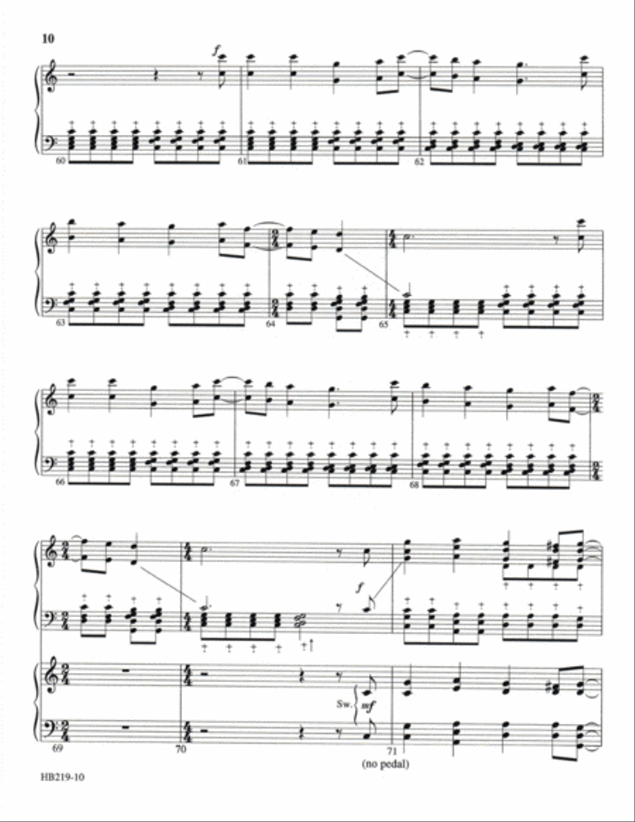 A Mighty Fortress Is Our God - organ and handbell score by Janet Linker Handbell Choir - Sheet Music page 9