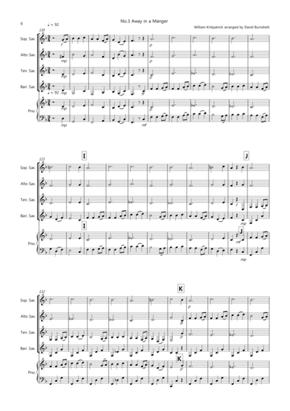 3 Easy Christmas Pieces for Saxophone Quartet (volume one) image number null