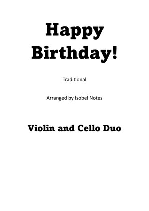 Book cover for Happy Birthday for Violin and Cello Duo