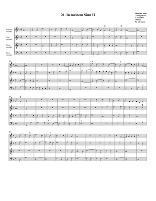 21. In meinem Sinn II (arrangement for 4 recorders)