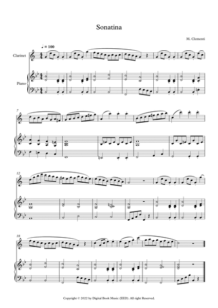 Sonatina (In C Major) - Muzio Clementi (Clarinet + Piano) image number null