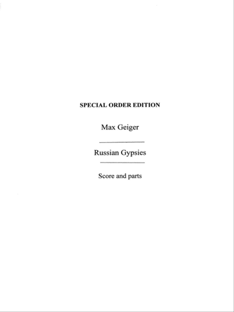 Geiger,Max & Kessler,Henry Russian Gypsies Orchestra scores gallery preview page 1