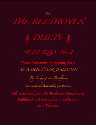 Book cover for The Beethoven Duets For Bassoon Scherzo No. 2