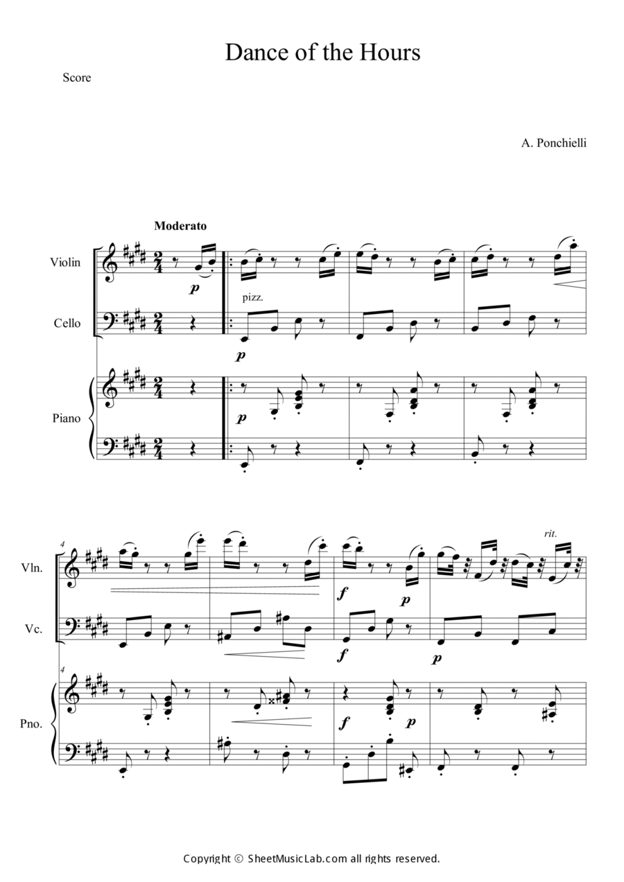 Dance of the Hours Piano Trio scores gallery preview page 1