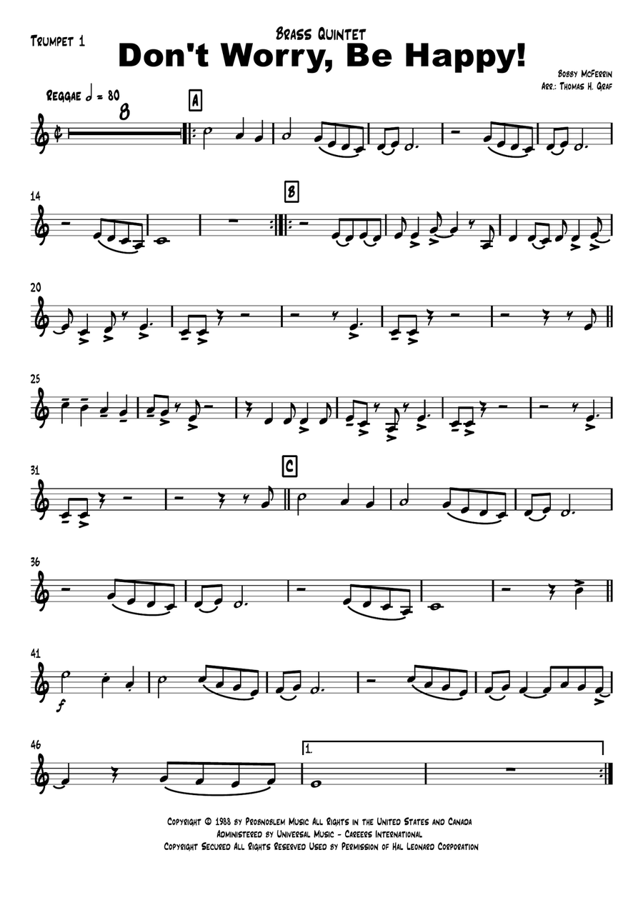 Don't Worry, Be Happy Brass Ensemble scores gallery preview page 4