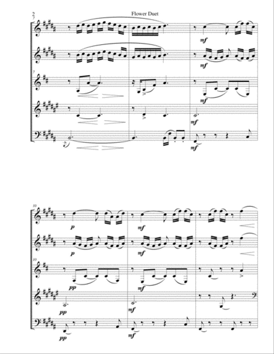 Flower Duet from Lakme (Wind Quintet) Small Ensemble scores gallery preview page 2