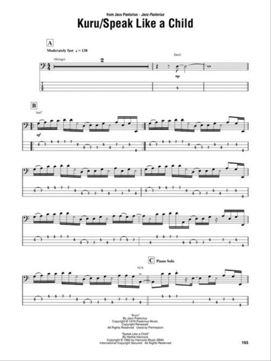 Jaco Pastorius Omnibook Bass Clef Instrument scores gallery preview page 8