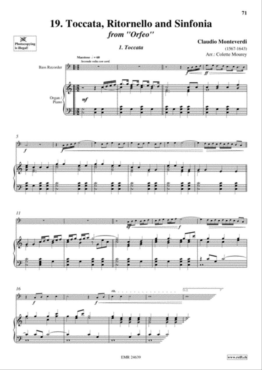 40 Greatest Baroque Hits Volume 2 Bass Recorder scores gallery preview page 21