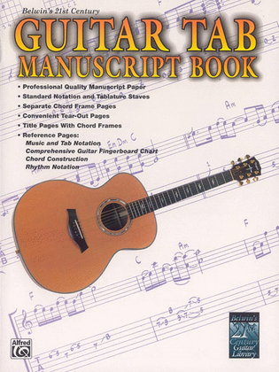 Book cover for Belwin's 21st Century Guitar TAB Manuscript Book