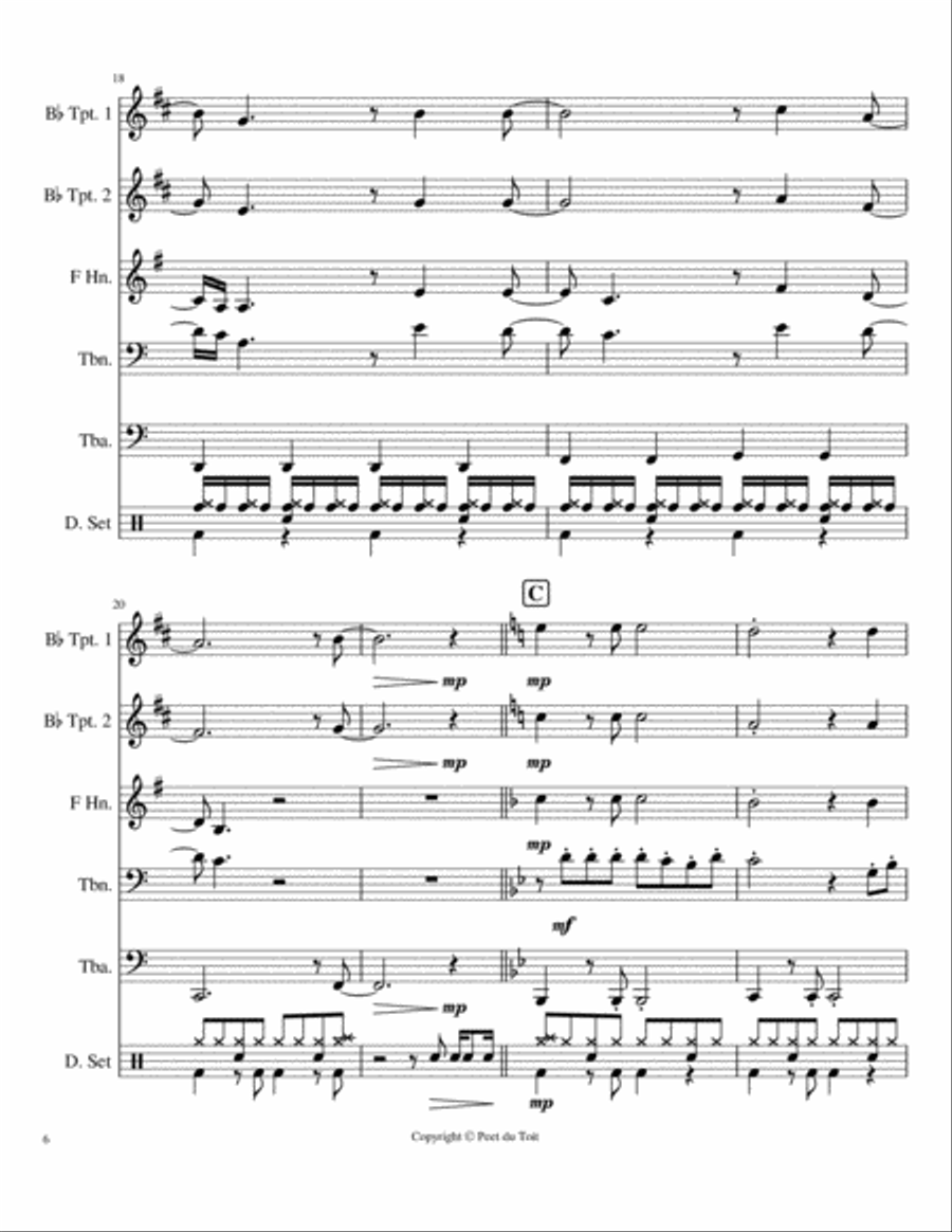 I've Gotta Get A Message To You Brass Ensemble scores gallery preview page 6