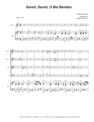Book cover for Dormi, Dormi, O Bel Bambin (String Quartet and Piano)