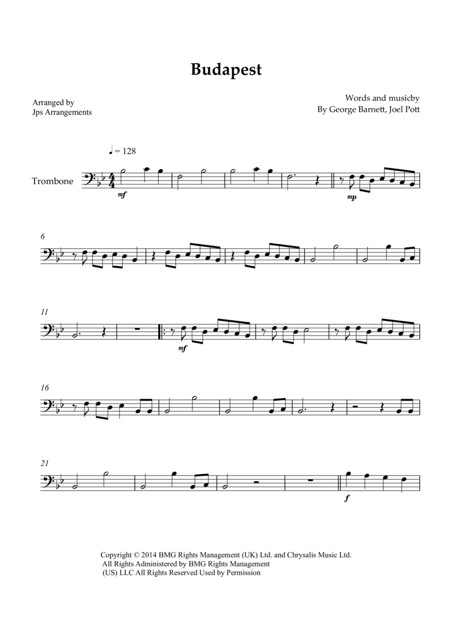 Budapest Trombone Solo scores gallery preview page 1