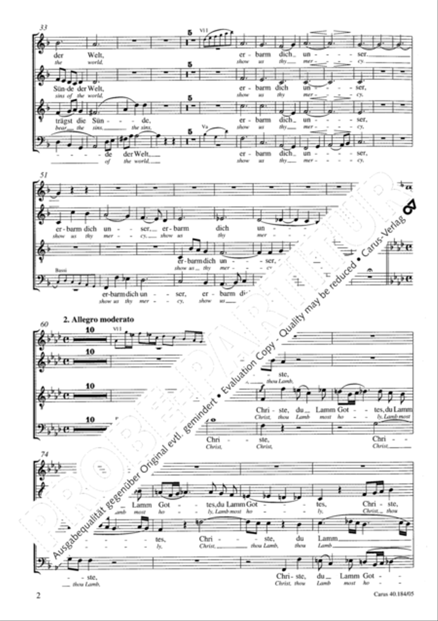 Christ, thou Lamb most holy (Christe, du Lamm Gottes) 4-Part scores gallery preview page 3