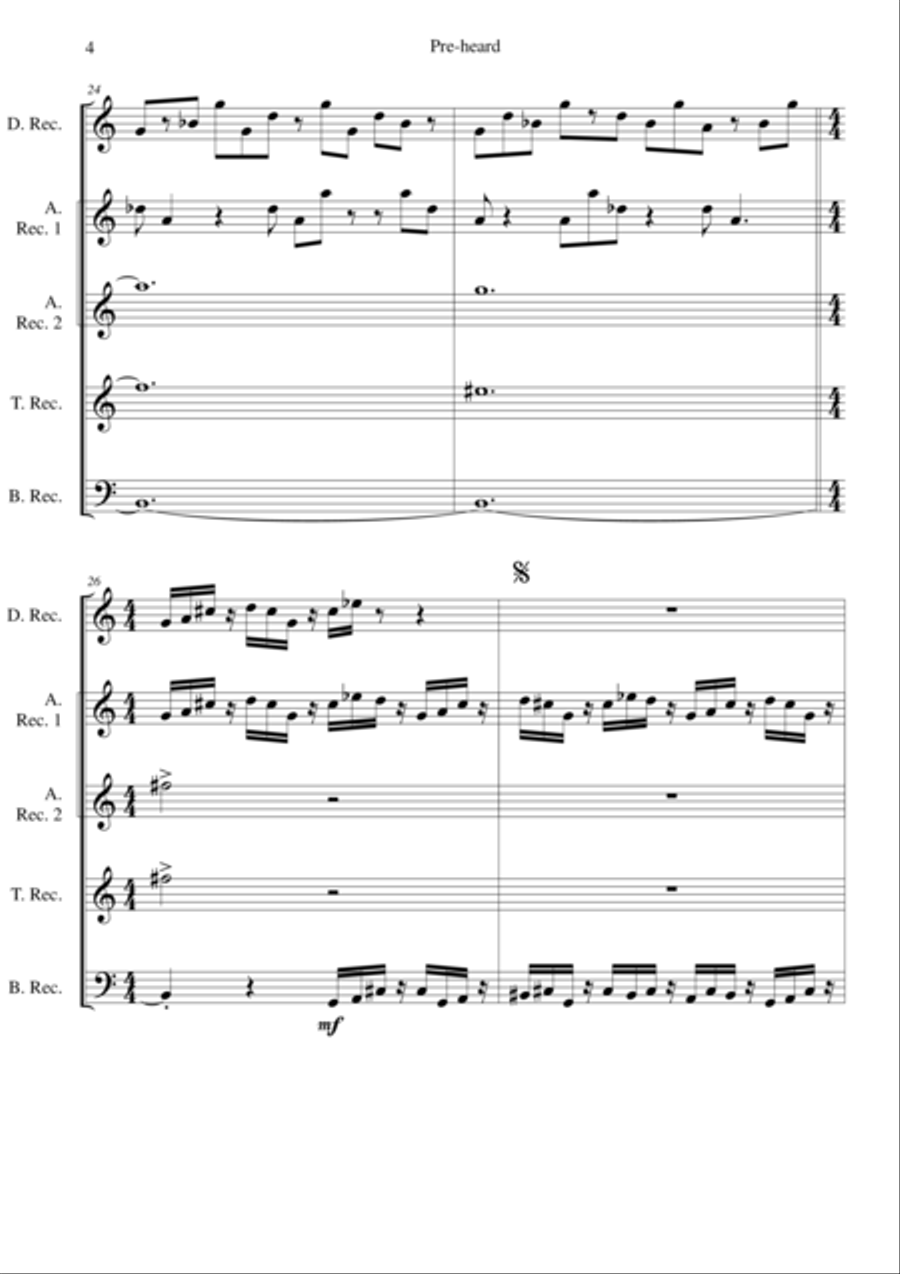 Pre-heard for recorder consort Recorder scores gallery preview page 4