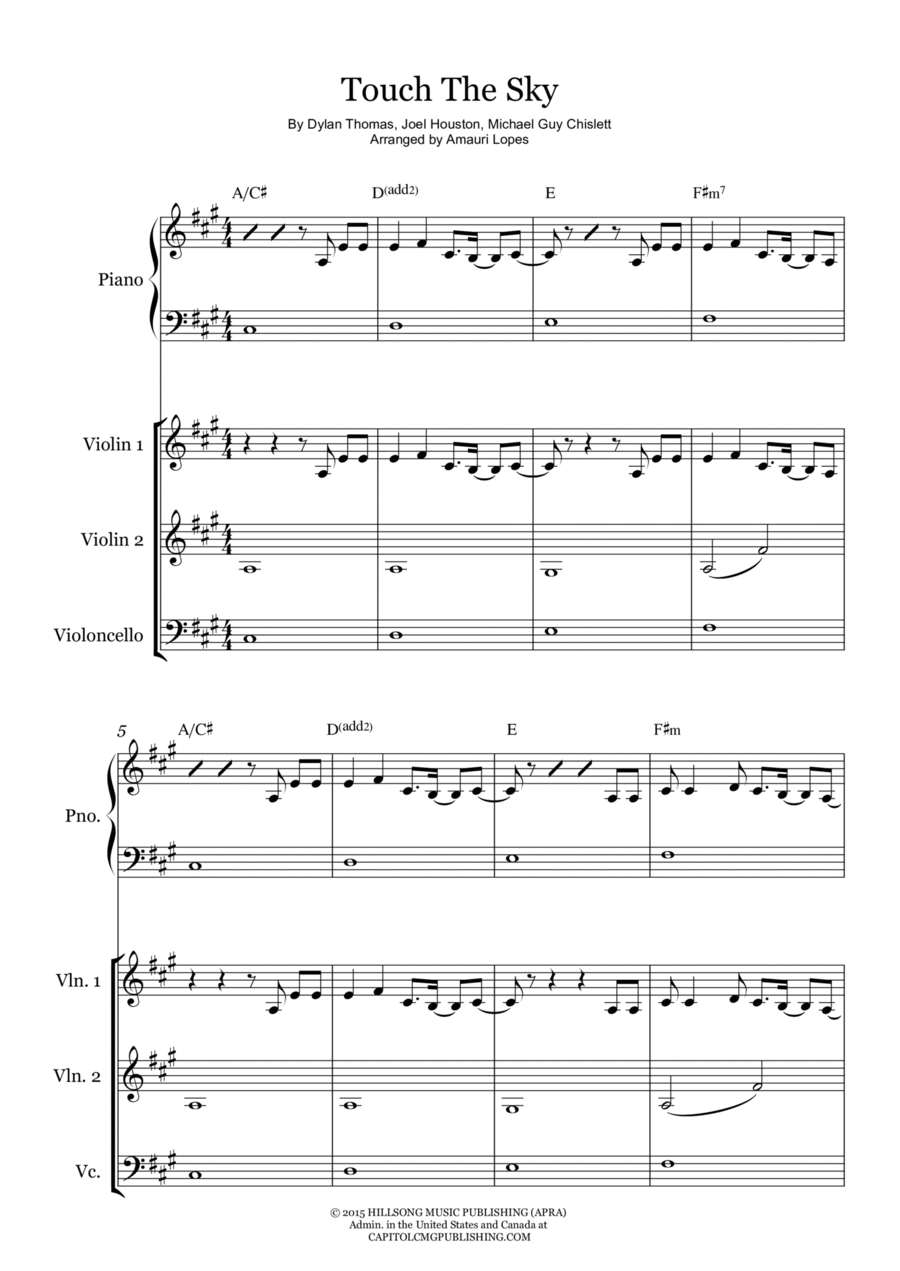 Touch The Sky Touch The Sky Small Ensemble scores gallery preview page 1