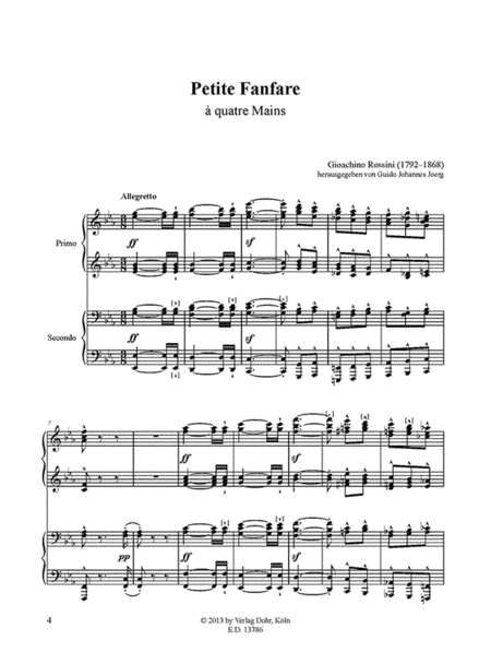 Petite Fanfare für Klavier zu vier Händen