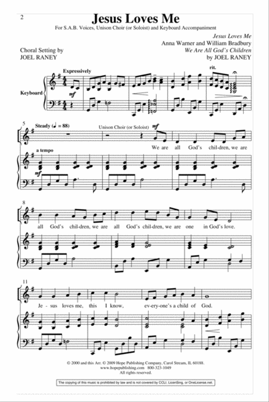 Jesus Loves Me Jesus Loves Me Unison Choir scores gallery preview page 2