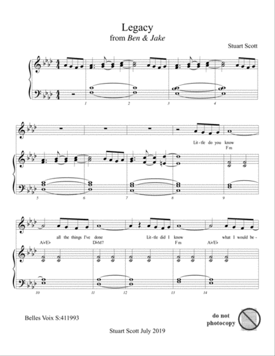 Legacy from the musical Ben & Jake Voice scores gallery preview page 1