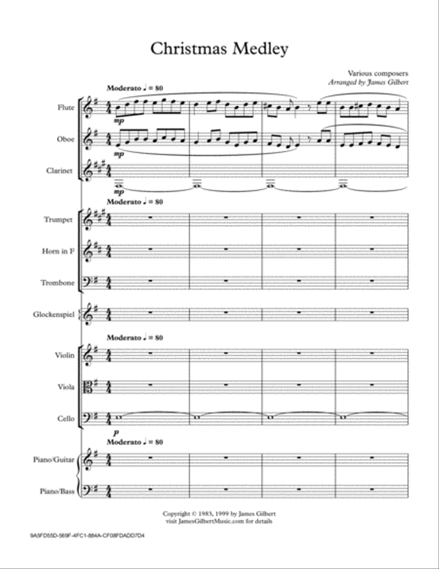 Christmas Medley Full Orchestra scores gallery preview page 1