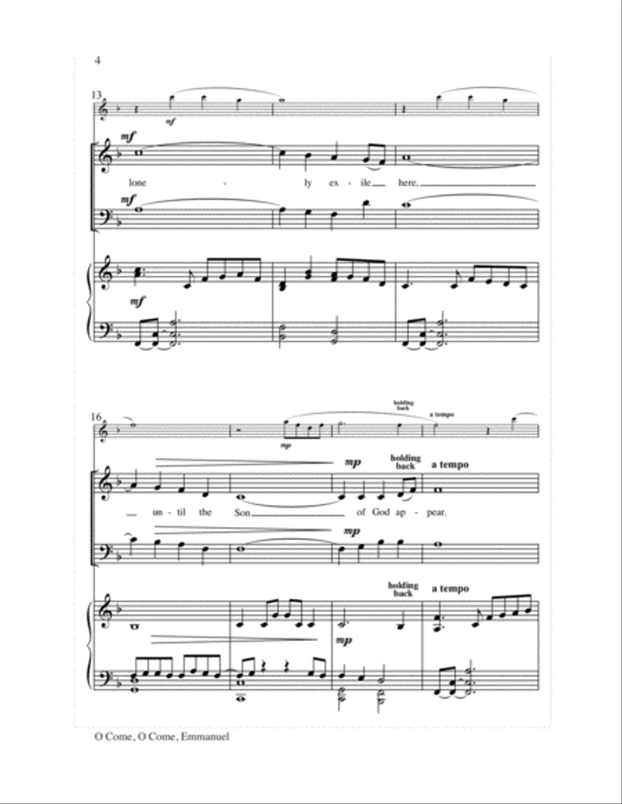 O Come, O Come, Emmanuel 4-Part scores gallery preview page 4