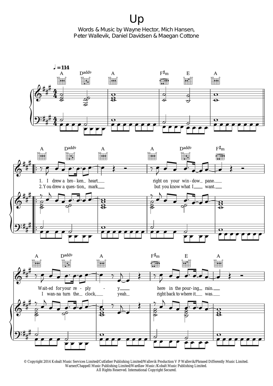 Up (featuring Demi Lovato) Piano, Vocal scores gallery preview page 1