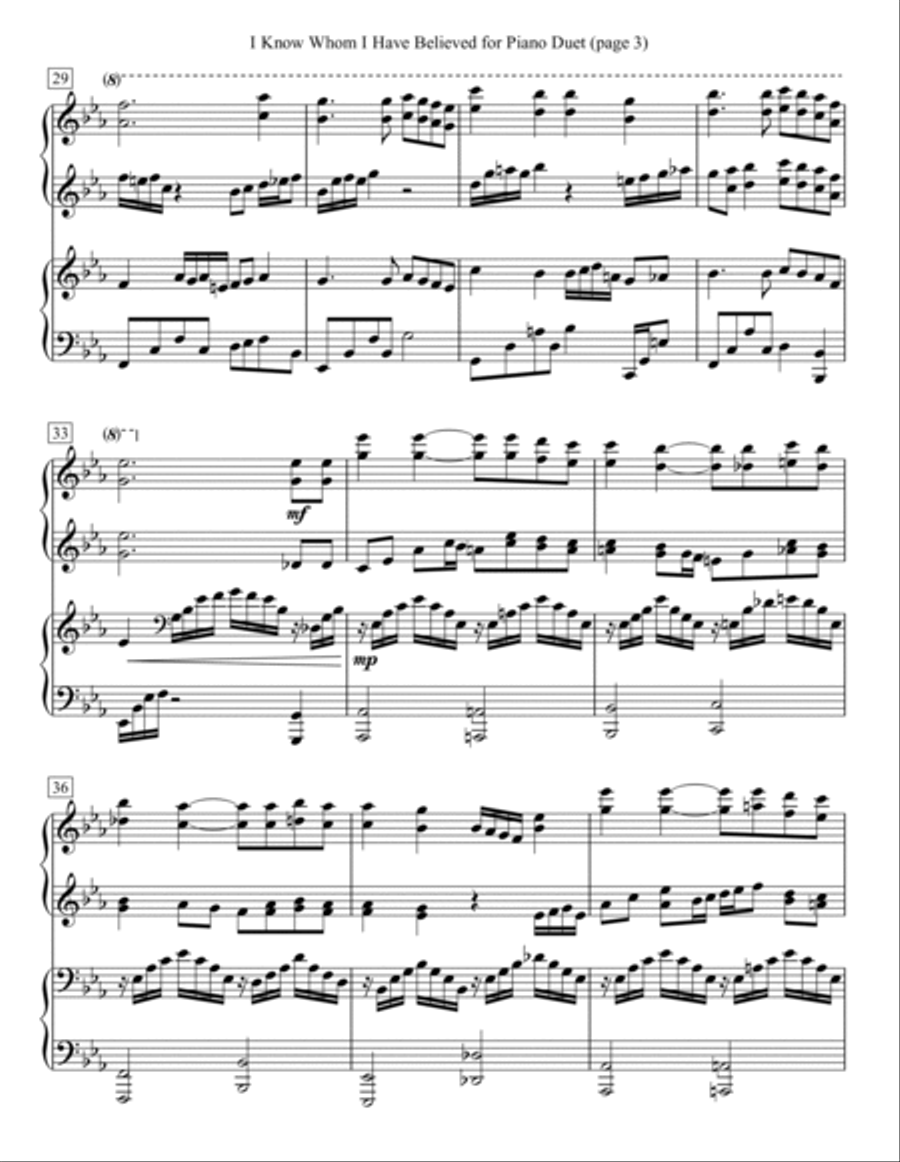 I Know Whom I Have Believed for Piano Duet 1 Piano, 4-Hands scores gallery preview page 3