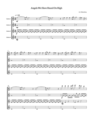 Book cover for Angels We Have Heard On High for Guitar Quartet. Score and parts included.