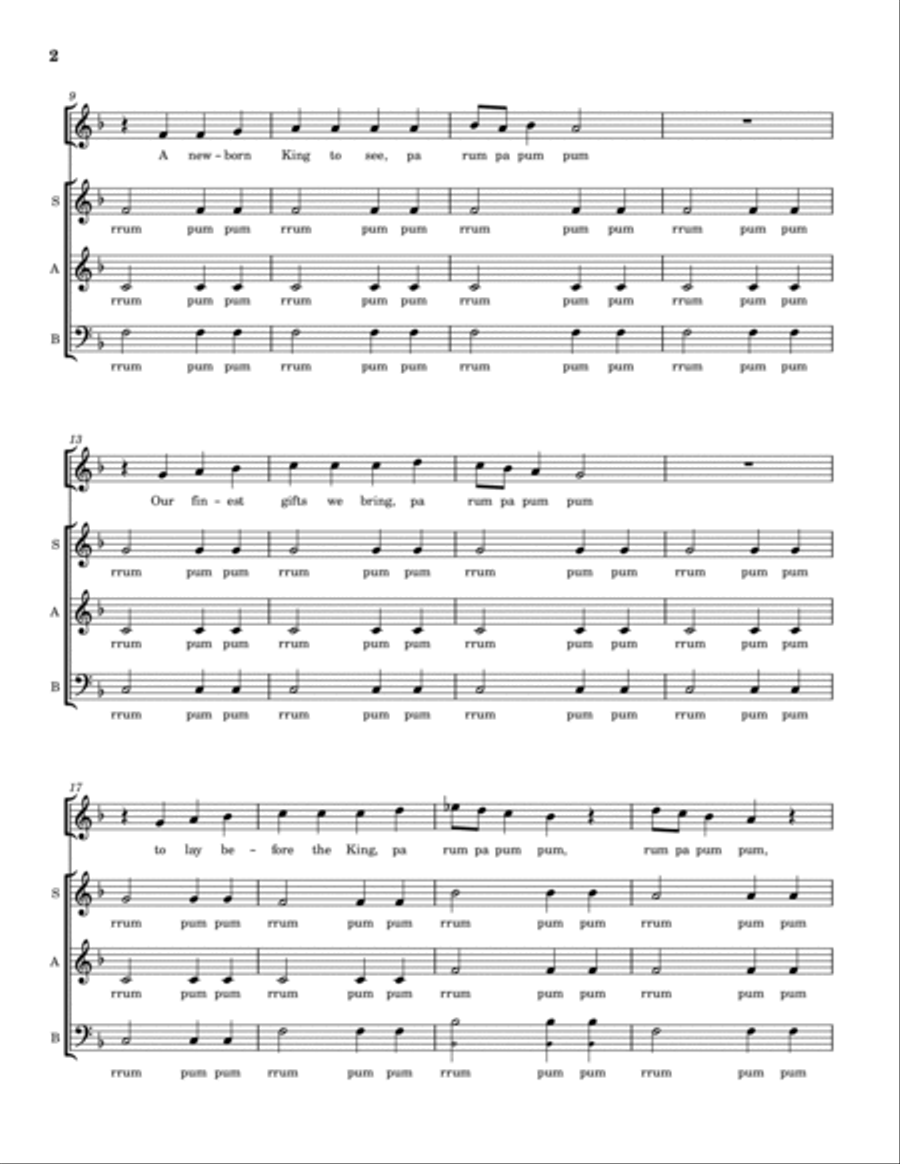 Little Drummer Boy 3-Part scores gallery preview page 2