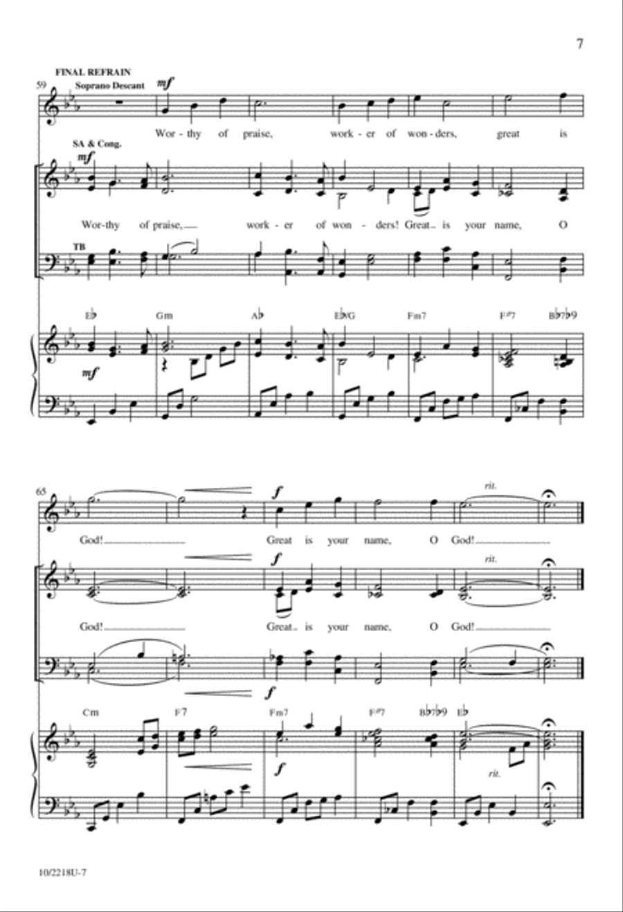 Great Is Your Name 4-Part scores gallery preview page 5