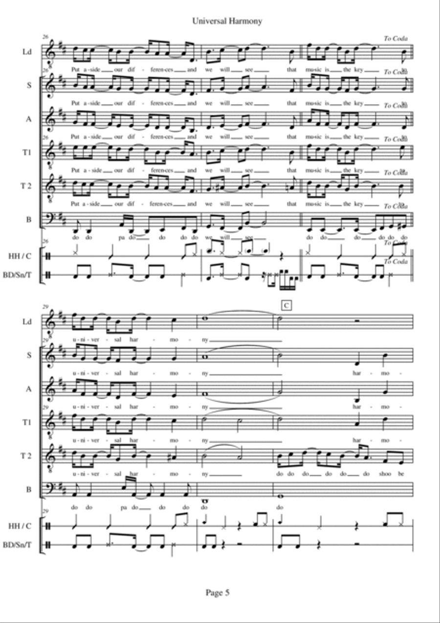 Universal Harmony A Cappella scores gallery preview page 5