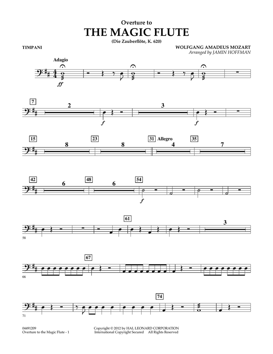 Overture to The Magic Flute - Timpani Orchestra scores gallery preview page 1