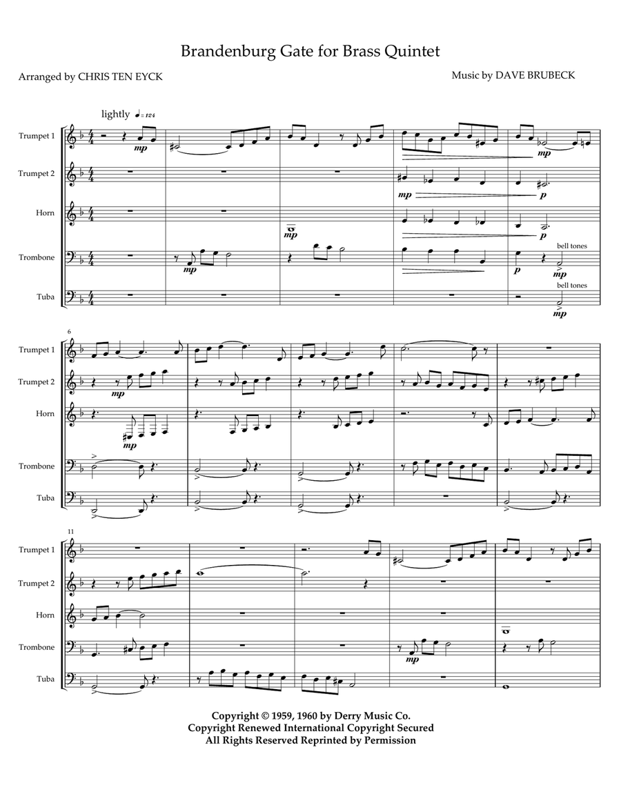 Brandenburg Gate Horn scores gallery preview page 1