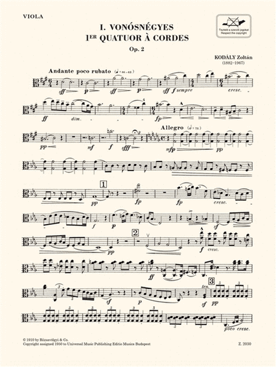 Streichquartett Nr. 1 op. 2