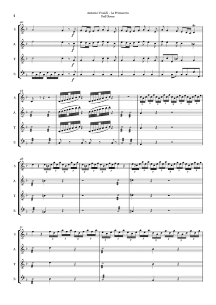 Antonio Vivaldi - Concerto in E major "Spring" - Rv269 - arr. for recorder quartet image number null