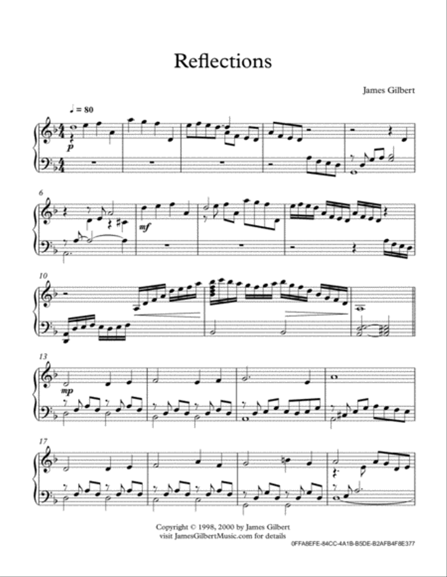 Reflection Reflection Piano Solo scores gallery preview page 2