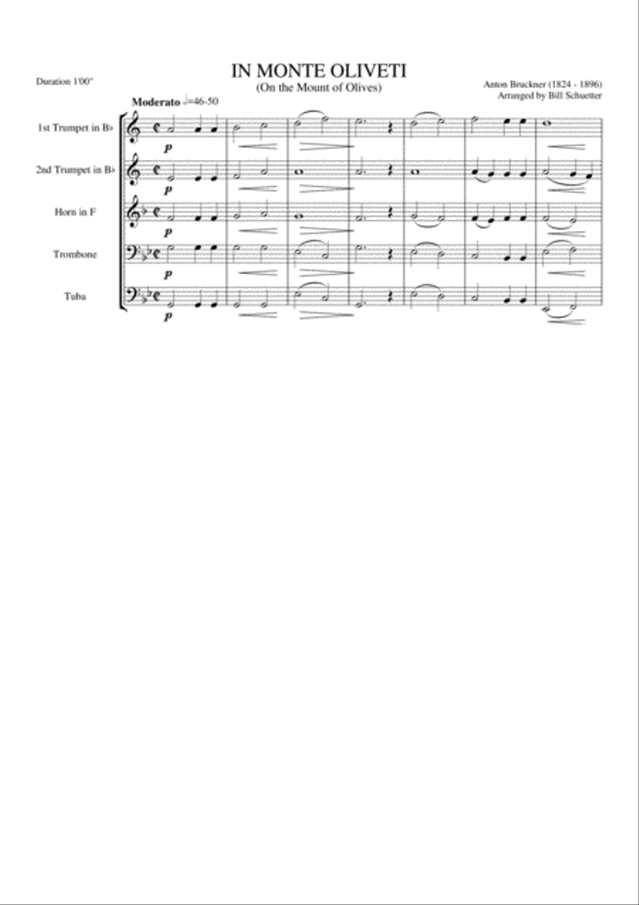 In Monte Oliveti Brass Quintet scores gallery preview page 1