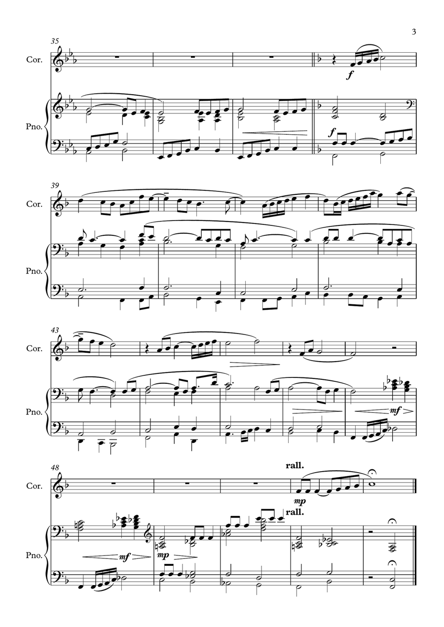 Shenandoah - Cornet/Flugel/Trumpet (or other Bb soloist) and Piano Cornet scores gallery preview page 3