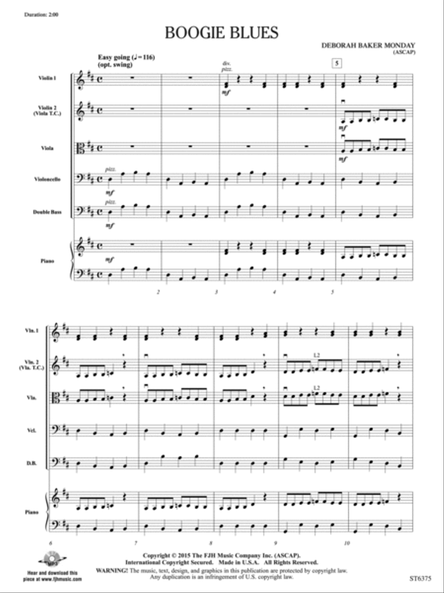 Boogie Blues: Score String Orchestra scores gallery preview page 3