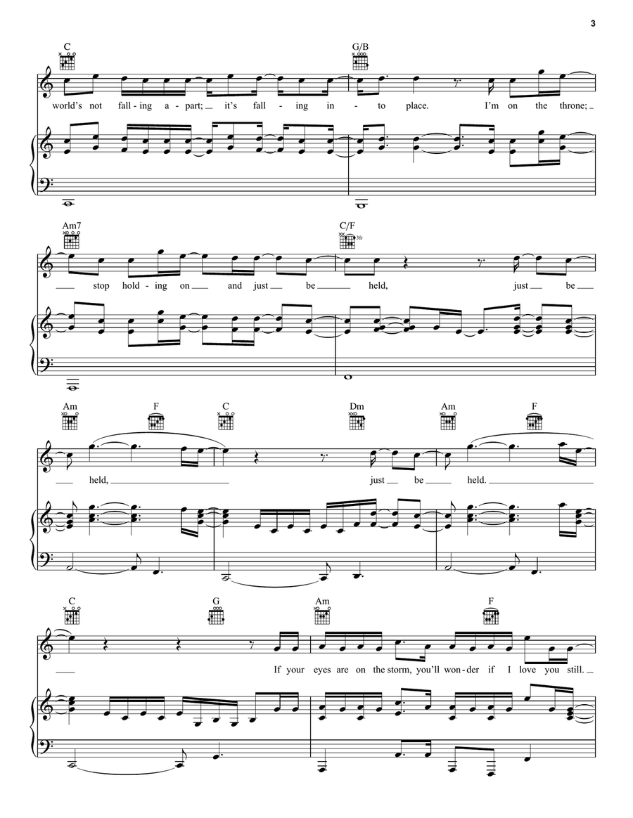Just Be Held Piano, Vocal, Guitar scores gallery preview page 3