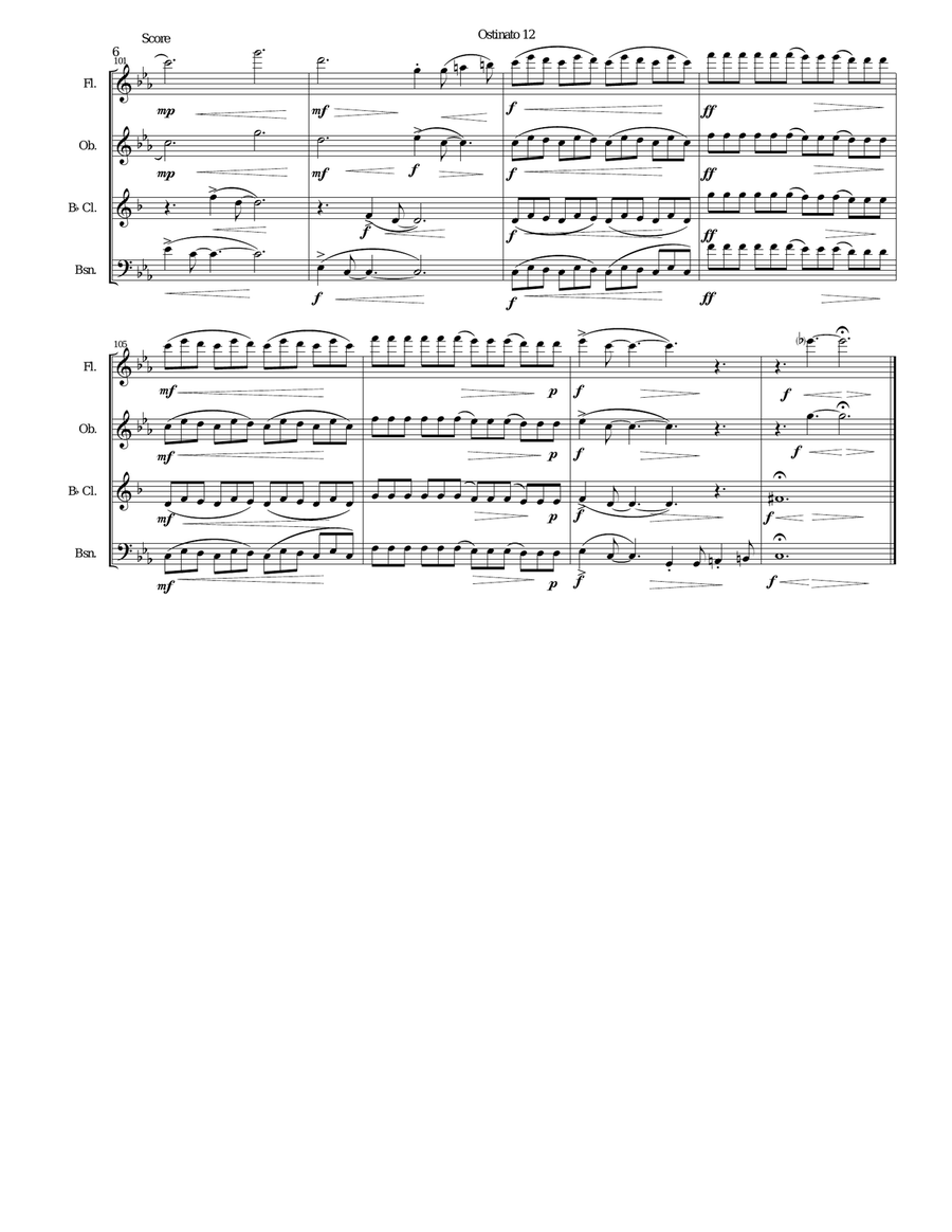 Ostinato 12 for wind quartet Woodwind Quartet scores gallery preview page 6