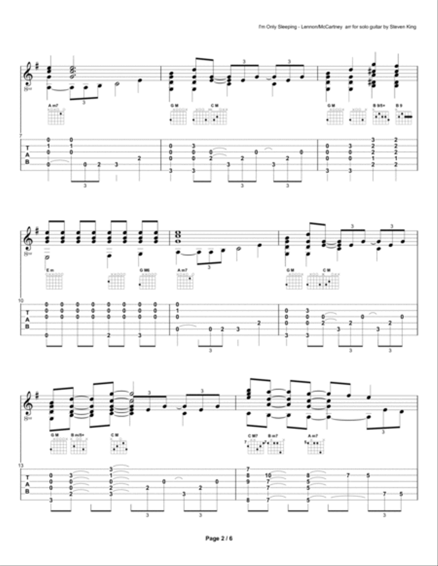 I'm Only Sleeping I'm Only Sleeping Electric Guitar scores gallery preview page 2