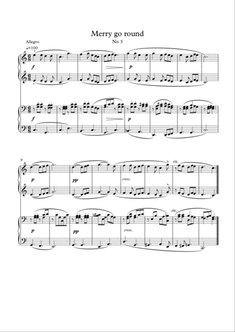 12 Easy duets for piano 4 hands plus mp3 1 Piano, 4-Hands scores gallery preview page 4